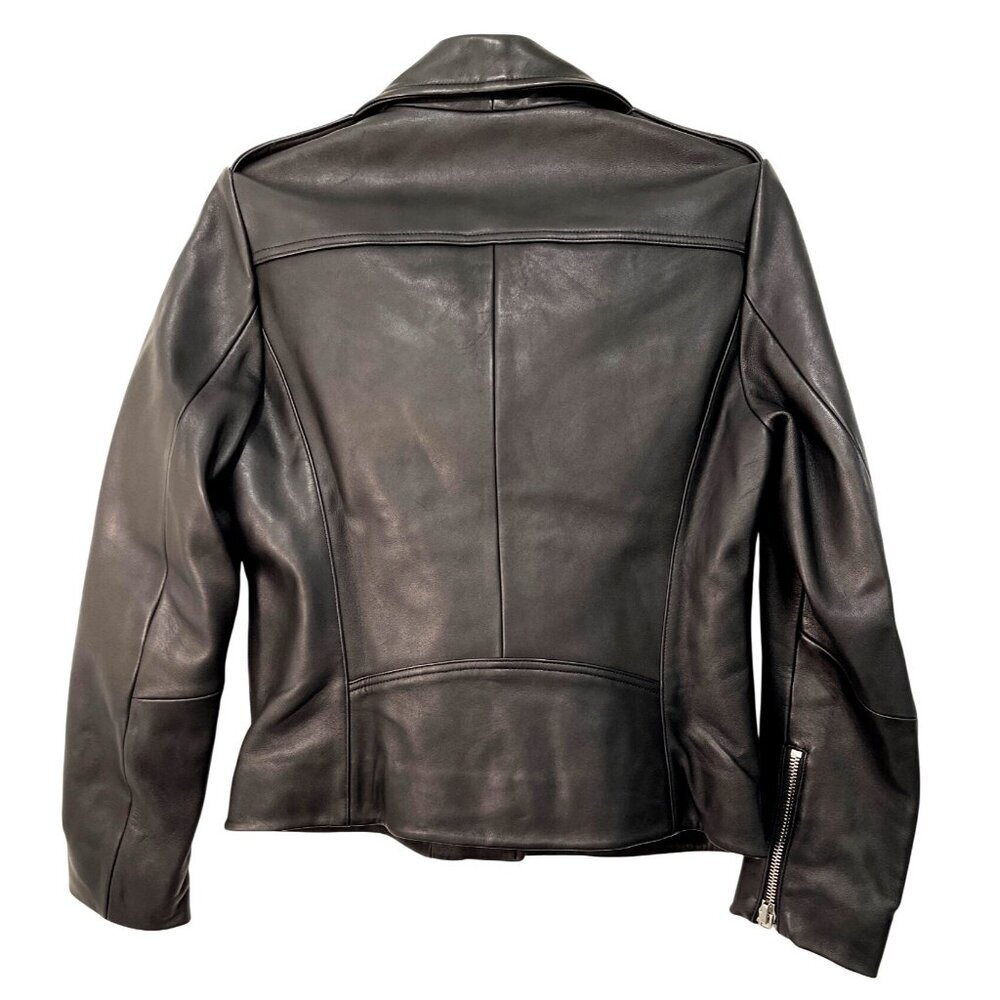 Sandro $790 Lambskin Leather Moto Jacket Size 2 Medium NWT - Picture 5 of 7